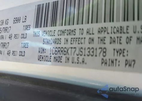 2018 Ram 1500 Express 4X2 5'7 Box из США, поврежденный, VIN 1C6RR6KT7JS133178